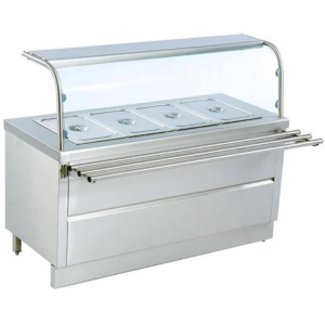 Bain Marie with Sneeze Guard and Tray Slide