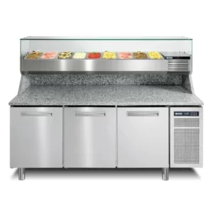 Stainless Steel Pizza Counter With Refrigerator