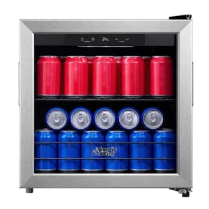 Arctic King 48 Can Beverage Fridge & Cooler with Electrical Control, Stainless Steel Look, ARV48B1AST