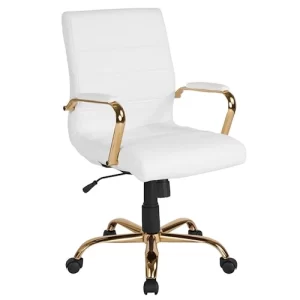 Steel Modern Office Revolving Chair, White