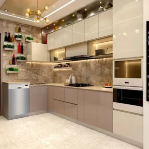 acrylic modular kitchen