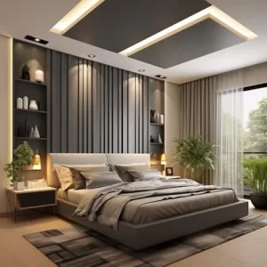 panelled false ceiling designs for bedroom