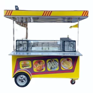 Stainless Steel Multicolor Fast Food Push Cart