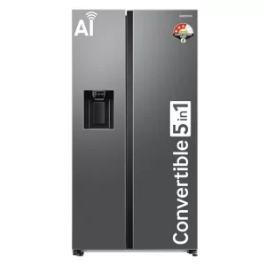 Samsung 633 L, 3 Star, Double Door Side By Side Refrigerator with AI